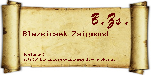 Blazsicsek Zsigmond névjegykártya